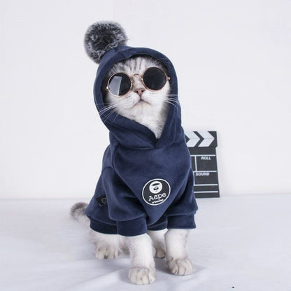 pom pom hoodie for cats